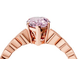 Rose gold Fancy Pink Pear Cut Solitaire Diamond Ring with Infinity Twist Band and Four-Prong Setting_4
