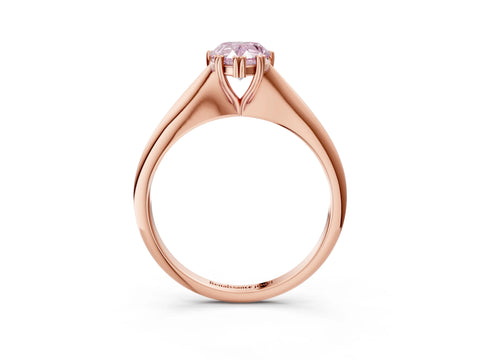 Rose gold Fancy Pink Pear Cut Solitaire Diamond Ring with Six-Prong Setting and Classic Band_3