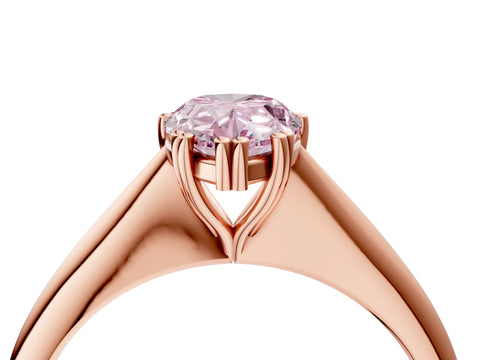 Rose gold Fancy Pink Pear Cut Solitaire Diamond Ring with Six-Prong Setting and Classic Band_4
