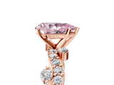 Rose gold Fancy Pink Pear  Cut Solitaire Diamond Twisted Band with Pave Setting_33