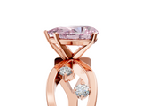 Rose gold Fancy Pink Pear  Cut Solitaire Diamond with Side Stones on Criss-Cross Band and Four-Prong Setting_8
