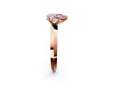 Rose gold Fancy Pink Pear  Cut Solitaire Engagement Ring with Flat Band and Four-Prong Setting 2