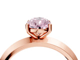 Rose gold Fancy Pink Pear  Cut Solitaire Engagement Ring with Flat Band and Four-Prong Setting 4