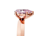 Rose gold Fancy Pink Pear  Cut Solitaire Engagement Ring with Flat Band and Four-Prong Setting 5
