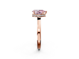Rose gold Fancy Pink Pear  Cut Solitaire Engagement Ring with Four-Prong Setting on a Classic Band_22