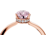 Rose gold Fancy Pink Pear  Cut Solitaire Engagement Ring with Four-Prong Setting on a Classic Band_24