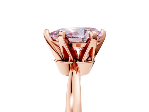 Rose gold Fancy Pink Pear Cut Solitaire Engagement Ring with Six-Prong Setting and Tapered Band_5