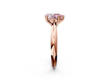 Rose gold Fancy Pink Pear  Cut Solitaire Engagement Ring with Tapered Band and Four-Prong Setting 2