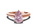 Rose gold Fancy Pink Pear Cut Solitaire Engagement Ring with Tapered Band and Four-Prong Setting_3