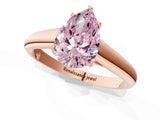 Rose gold Fancy Pink Pear Cut Solitaire Engagement Ring with Tapered Band and Four-Prong Setting_4