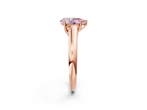 Rose gold Fancy Pink Pear Cut Solitaire Engagement Ring with Tapered Band and Four-Prong Setting_5