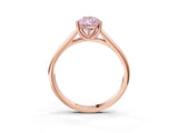 Rose gold Fancy Pink Pear Cut Solitaire Engagement Ring with Tapered Band and Four-Prong Setting_6