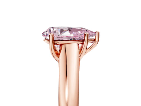 Rose gold Fancy Pink Pear Cut Solitaire Engagement Ring with Tapered Band and Four-Prong Setting_8