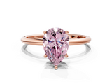 Rose gold Fancy Pink Pear  Cut Solitaire Engagement Ring with Thin Band and Four-Prong Setting_3