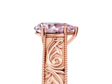 Rose gold Fancy Pink Pear  Cut Solitaire Engraved Band with Four-Prong Setting_67
