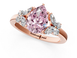 Rose gold Fancy Pink Pear  Cut Solitaire Floral Diamond Ring with Four-Prong Setting_37