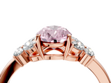 Rose gold Fancy Pink Pear  Cut Solitaire Floral Diamond Ring with Four-Prong Setting_40