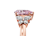 Rose gold Fancy Pink Pear  Cut Solitaire Floral Diamond Ring with Four-Prong Setting_41