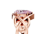 Rose gold Fancy Pink Pear Cut Solitaire Intertwined Band Prong Setting Ring_5