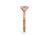 Rose gold Fancy Pink Pear Cut Solitaire Milgrain Engraved Band with Four-Prong Setting_2