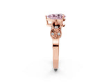 Rose gold Fancy Pink Pear Cut Solitaire Milgrain Leaf Band with Prong Setting_2