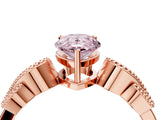 Rose gold Fancy Pink Pear Cut Solitaire Milgrain Leaf Band with Prong Setting_4