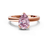 Rose gold Fancy Pink Pear  Cut Solitaire Ring with Four-Prong Setting and Classic Band_42