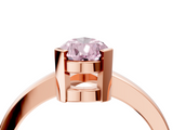 Rose gold Fancy Pink Pear  Cut Solitaire Ring with Four-Prong Setting and Classic Band_46