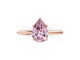 Rose gold Fancy Pink Pear  Cut Solitaire Ring with Four-Prong Setting on a Classic Band_24