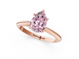 Rose gold Fancy Pink Pear  Cut Solitaire Ring with Four-Prong Setting on a Classic Band_25