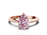 Rose gold Fancy Pink Pear  Cut Solitaire Ring with Four-Prong Setting on a Classic Band_30
