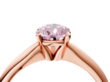 Rose gold Fancy Pink Pear  Cut Solitaire Ring with Four-Prong Setting on a Classic Band_35