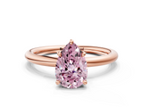 Rose gold Fancy Pink Pear  Cut Solitaire Ring with Thin Band and Four-Prong Setting_16