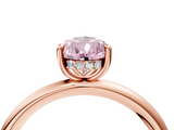 Rose gold Fancy Pink Pear  Cut Solitaire Ring with Thin Band and Four-Prong Setting_20