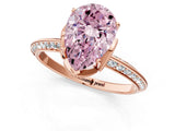 Rose gold Fancy Pink Pear Cut Solitaire Split Shank Pave Diamond Engagement Ring with Four-Prong Setting_1
