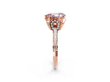 Rose gold Fancy Pink Pear Cut Solitaire Split Shank Pave Diamond Engagement Ring with Four-Prong Setting_2