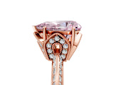 Rose gold Fancy Pink Pear Cut Solitaire Split Shank Pave Diamond Engagement Ring with Four-Prong Setting_29