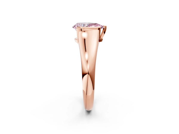 Rose gold Fancy Pink Pear Cut Solitaire Tension Set Diamond Ring with Split Shank Band