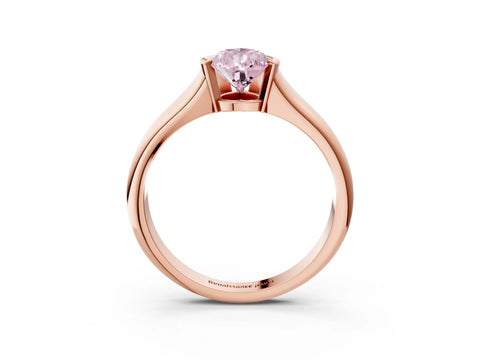 Rose gold Fancy Pink Pear Cut Solitaire Tension Set Diamond Ring with Split Shank Band_3