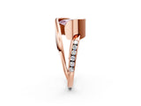 Rose gold Fancy Pink Pear Cut Solitaire Tension-Set Diamond Split Shank Ring_2