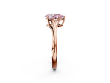 Rose gold Fancy Pink Pear  Cut Solitaire Twist Band Ring with Four-Prong Setting_39