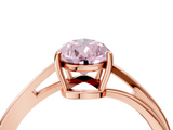 Rose gold Fancy Pink Pear  Cut Solitaire Twist Band Ring with Four-Prong Setting_41