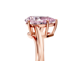 Rose gold Fancy Pink Pear  Cut Solitaire Twist Band Ring with Four-Prong Setting_42