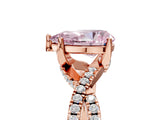 Rose gold Fancy Pink Pear Cut Solitaire Twist Pave Diamond Engagement Ring with Prong Setting_5
