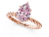 Rose gold Fancy Pink Pear  Cut Solitaire Twisted Band with Four-Prong Setting_109
