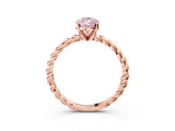 Rose gold Fancy Pink Pear  Cut Solitaire Twisted Band with Four-Prong Setting_111