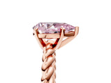 Rose gold Fancy Pink Pear  Cut Solitaire Twisted Band with Four-Prong Setting_113