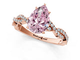 Rose gold Fancy Pink Pear Cut Solitaire Twisted Pave Band with Four-Prong Setting_4