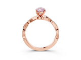 Rose gold Fancy Pink Pear Cut Solitaire Twisted Pave Band with Four-Prong Setting_6