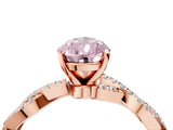 Rose gold Fancy Pink Pear Cut Solitaire Twisted Pave Band with Four-Prong Setting_7